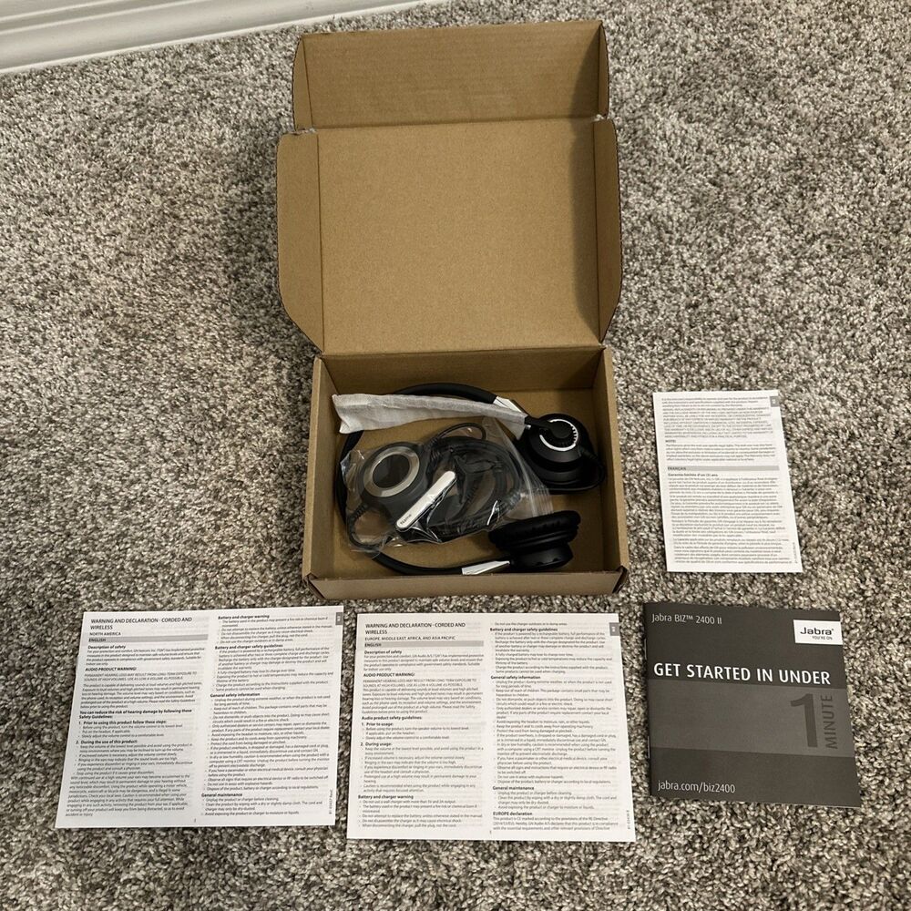 Jabra BIZ 2400 II Duo Bluetooth USB MS Skype Optimized Noise-Cancelling Headset